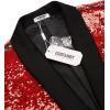 imageCOOFANDY Men Shiny Sequin Blazer Tuxedo Party Dinner Prom One Button Suit JacketRed2