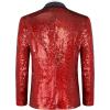 imageCOOFANDY Men Shiny Sequin Blazer Tuxedo Party Dinner Prom One Button Suit JacketRed2