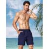 imageCOOFANDY Men Swim Trunk with Compression Liner 2 in 1 Swimwear Bathing Suit Quick Dry Board ShortNavy Blue