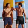 imageCOOFANDY Men Swim Trunk with Compression Liner 2 in 1 Swimwear Bathing Suit Quick Dry Board ShortNavy Blue