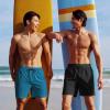 imageCOOFANDY Men Swim Trunk with Compression Liner 2 in 1 Swimwear Bathing Suit Quick Dry Board ShortPeacock Bluehollow Out Liner