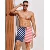 imageCOOFANDY Men Swim Trunk with Compression Liner 2 in 1 Swimwear Bathing Suit Quick Dry Board ShortPrint American Flag 2
