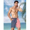 imageCOOFANDY Men Swim Trunk with Compression Liner 2 in 1 Swimwear Bathing Suit Quick Dry Board ShortPrint American Flag 2