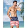 imageCOOFANDY Men Swim Trunk with Compression Liner 2 in 1 Swimwear Bathing Suit Quick Dry Board ShortPrint American Flag