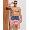 imageCOOFANDY Men Swim Trunk with Compression Liner 2 in 1 Swimwear Bathing Suit Quick Dry Board ShortPrint American Flag