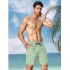 imageCOOFANDY Men Swim Trunk with Compression Liner 2 in 1 Swimwear Bathing Suit Quick Dry Board ShortPrint Green Leaves