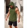 imageCOOFANDY Mens 2 Pack Workout Hooded Tank Tops Bodybuilding Muscle Cut Off T Shirt Sleeveless Gym HoodiesWhitegreen