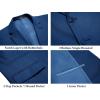 imageCOOFANDY Mens 2 Piece Linen Suits Set Regular Fit Casual Lightweight Blazer Jacket and PantsDeep Blue