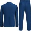 imageCOOFANDY Mens 2 Piece Linen Suits Set Regular Fit Casual Lightweight Blazer Jacket and PantsDeep Blue