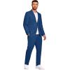 imageCOOFANDY Mens 2 Piece Linen Suits Set Regular Fit Casual Lightweight Blazer Jacket and PantsDeep Blue