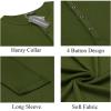 imageCOOFANDY Mens 2Pack Slim Fit Henley Shirts Long Sleeve Lightweight Fashion Casual Cotton Basic T ShirtsBlackArmy Green