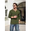 imageCOOFANDY Mens 2Pack Slim Fit Henley Shirts Long Sleeve Lightweight Fashion Casual Cotton Basic T ShirtsBlackArmy Green