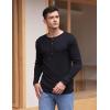 imageCOOFANDY Mens 2Pack Slim Fit Henley Shirts Long Sleeve Lightweight Fashion Casual Cotton Basic T ShirtsBlackLight Gray