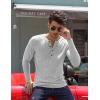 imageCOOFANDY Mens 2Pack Slim Fit Henley Shirts Long Sleeve Lightweight Fashion Casual Cotton Basic T ShirtsBlackLight Gray