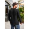imageCOOFANDY Mens 2Pack Slim Fit Henley Shirts Long Sleeve Lightweight Fashion Casual Cotton Basic T ShirtsBlackLight Gray