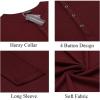 imageCOOFANDY Mens 2Pack Slim Fit Henley Shirts Long Sleeve Lightweight Fashion Casual Cotton Basic T ShirtsWine Red