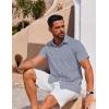 imageCOOFANDY Mens Button Down Shirt Short Sleeve Casual Shirt for Men Summer Business Casual Dress ShirtBluewhite Stripes