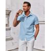 imageCOOFANDY Mens Button Down Shirt Short Sleeve Casual Shirt for Men Summer Business Casual Dress ShirtClear Blue