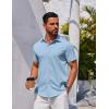 imageCOOFANDY Mens Button Down Shirt Short Sleeve Casual Shirt for Men Summer Business Casual Dress ShirtClear Blue