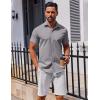 imageCOOFANDY Mens Button Down Shirt Short Sleeve Casual Shirt for Men Summer Business Casual Dress ShirtGrey