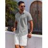 imageCOOFANDY Mens Button Down Shirt Short Sleeve Casual Shirt for Men Summer Business Casual Dress ShirtGrey