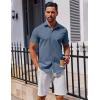 imageCOOFANDY Mens Button Down Shirt Short Sleeve Casual Shirt for Men Summer Business Casual Dress ShirtGrey Blue