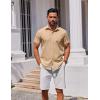 imageCOOFANDY Mens Button Down Shirt Short Sleeve Casual Shirt for Men Summer Business Casual Dress ShirtKhaki