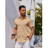 imageCOOFANDY Mens Button Down Shirt Short Sleeve Casual Shirt for Men Summer Business Casual Dress ShirtKhaki