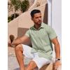 imageCOOFANDY Mens Button Down Shirt Short Sleeve Casual Shirt for Men Summer Business Casual Dress ShirtLight Green