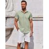 imageCOOFANDY Mens Button Down Shirt Short Sleeve Casual Shirt for Men Summer Business Casual Dress ShirtLight Green
