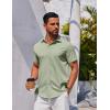 imageCOOFANDY Mens Button Down Shirt Short Sleeve Casual Shirt for Men Summer Business Casual Dress ShirtLight Green