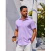 imageCOOFANDY Mens Button Down Shirt Short Sleeve Casual Shirt for Men Summer Business Casual Dress ShirtLilac