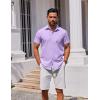 imageCOOFANDY Mens Button Down Shirt Short Sleeve Casual Shirt for Men Summer Business Casual Dress ShirtLilac
