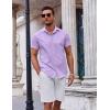 imageCOOFANDY Mens Button Down Shirt Short Sleeve Casual Shirt for Men Summer Business Casual Dress ShirtLilac