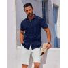 imageCOOFANDY Mens Button Down Shirt Short Sleeve Casual Shirt for Men Summer Business Casual Dress ShirtNavy Anchorwhite