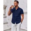 imageCOOFANDY Mens Button Down Shirt Short Sleeve Casual Shirt for Men Summer Business Casual Dress ShirtNavy Anchorwhite
