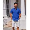 imageCOOFANDY Mens Button Down Shirt Short Sleeve Casual Shirt for Men Summer Business Casual Dress ShirtOcean Blue