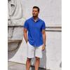 imageCOOFANDY Mens Button Down Shirt Short Sleeve Casual Shirt for Men Summer Business Casual Dress ShirtOcean Blue