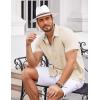 imageCOOFANDY Mens Button Down Shirts Short Sleeve Casual Shirts Summer Beach Shirts Vacation Wedding Shirts with PocketBeige