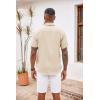 imageCOOFANDY Mens Button Down Shirts Short Sleeve Casual Shirts Summer Beach Shirts Vacation Wedding Shirts with PocketBeige