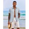 imageCOOFANDY Mens Button Down Shirts Short Sleeve Casual Shirts Summer Beach Shirts Vacation Wedding Shirts with PocketBlue