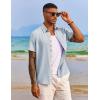 imageCOOFANDY Mens Button Down Shirts Short Sleeve Casual Shirts Summer Beach Shirts Vacation Wedding Shirts with PocketBlue