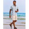 imageCOOFANDY Mens Button Down Shirts Short Sleeve Casual Shirts Summer Beach Shirts Vacation Wedding Shirts with PocketBlue