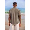 imageCOOFANDY Mens Button Down Shirts Short Sleeve Casual Shirts Summer Beach Shirts Vacation Wedding Shirts with PocketBrown