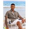 imageCOOFANDY Mens Button Down Shirts Short Sleeve Casual Shirts Summer Beach Shirts Vacation Wedding Shirts with PocketBrown