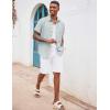 imageCOOFANDY Mens Button Down Shirts Short Sleeve Casual Shirts Summer Beach Shirts Vacation Wedding Shirts with PocketLight Blue