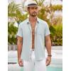 imageCOOFANDY Mens Button Down Shirts Short Sleeve Casual Shirts Summer Beach Shirts Vacation Wedding Shirts with PocketLight Blue