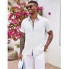 imageCOOFANDY Mens Button Down Shirts Short Sleeve Casual Shirts Summer Beach Shirts Vacation Wedding Shirts with PocketWhite  Blue Plaid