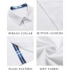 imageCOOFANDY Mens Button Down Shirts Short Sleeve Casual Shirts Summer Beach Shirts Vacation Wedding Shirts with PocketWhite  Blue Plaid