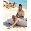 imageCOOFANDY Mens Button Down Short Sleeve Shirt Casual Beach Shirt Summer Vacation Textured ShirtsKhaki